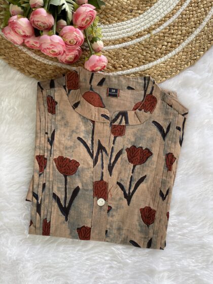AV31- Pure Cotton Block Print Short Kurti