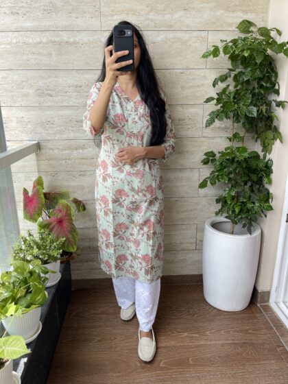 AV52 – Pure Jaipur Cotton Straight Cut Kurta