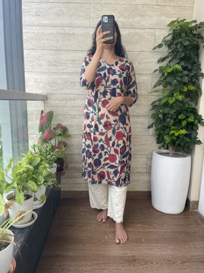 AV80- Pure kalamkari Cotton Straight Cut Kurta