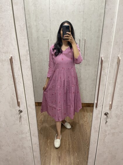 Sofia - Cotton Frock With Cotton Lining and Hand Embroidery