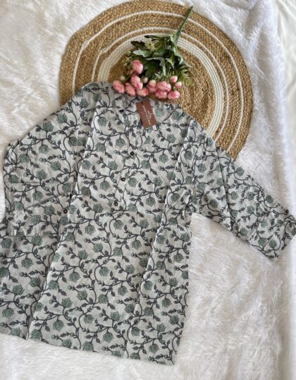AV115-Pure Cotton Printed Short Kurti