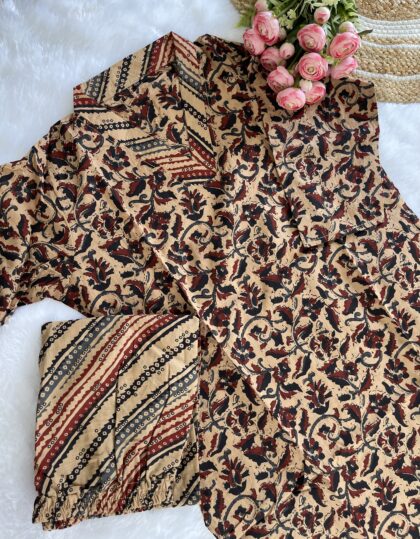 AV123-  Pure Cotton Straight Cut 2Pc Kurta & Pant Set