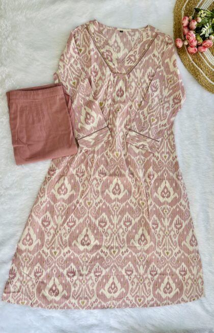 AV64- Premium Flex Cotton  A-line 2Pc Kurta & Pant Set