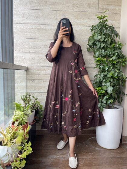 Ayra – Mul Cotton Pannel Dress With Cotton Lining and Embroidery Patch Work