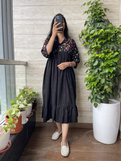 Sony- Jamdani Cotton Dress and Hand Embroidery